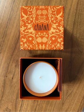 Fig Scented Cabana Candle in Vibrant Orange Jar